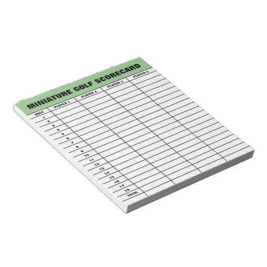 Aangepaste miniatuur sjabloon golfscorecard notitieblok (Schuin)