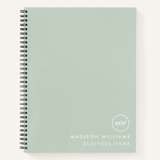 Aangepaste Minimaal Monogram Notitieboek (Voorkant)