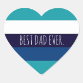 Aangepaste Minimal Best Dad Ever Vaderdag Hart Sticker (Voorkant)