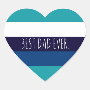 Aangepaste Minimal Best Dad Ever Vaderdag Hart Sticker