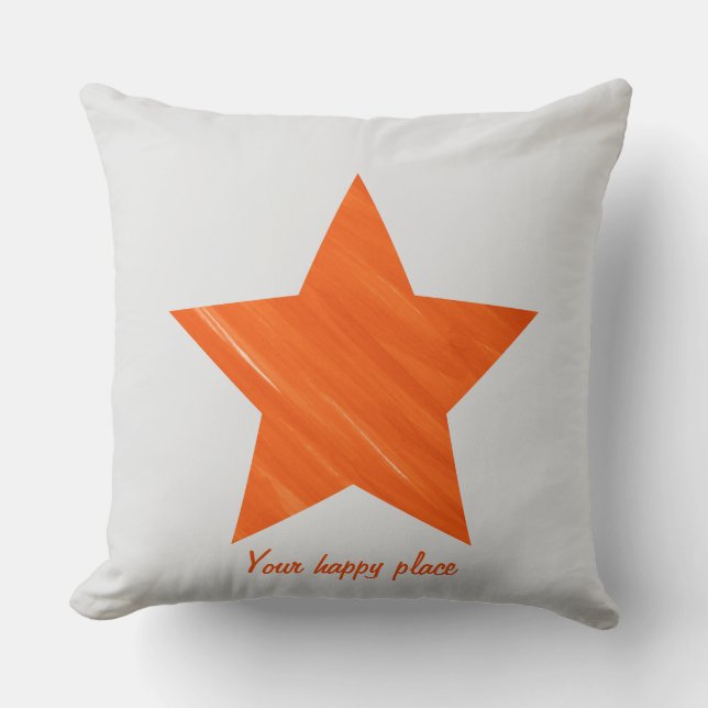 Aangepaste Minimal Cool Esthetische Oranje Ster Kussen (Voorkant)