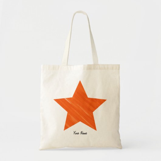 Aangepaste Minimal Cool Esthetische Oranje Ster Tote Bag (Voorkant)