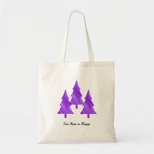 Aangepaste Minimal Cool Esthetische Paarse Bomen Tote Bag (Voorkant)