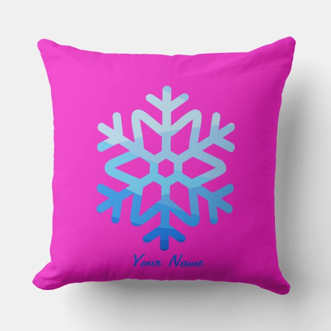 Aangepaste Minimal CoolEsthetische Sneeuwvlok Lich Kussen (Voorkant)