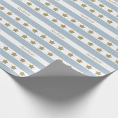 Aangepaste Minimal Stripe Baby Boy Verjaardag met  Cadeaupapier (Hoek)