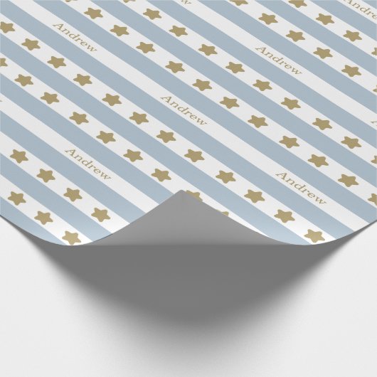 Aangepaste Minimal Stripe Baby Boy Verjaardag met Cadeaupapier (Hoek)