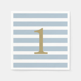 Aangepaste Minimal Stripes Baby Boy Verjaardag ser Servet