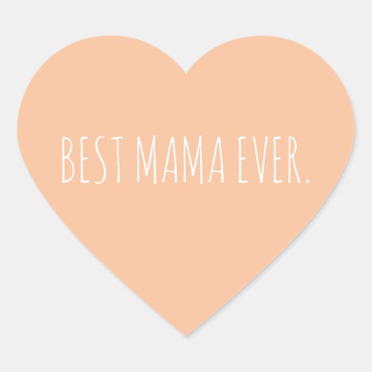 Aangepaste minimale beste mammie ooit Moederdag Hart Sticker (Voorkant)