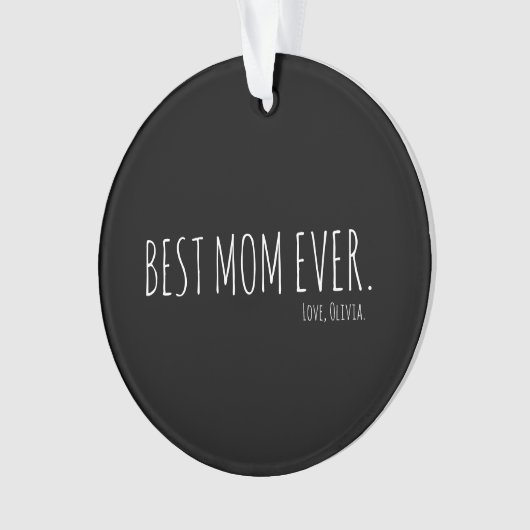 Aangepaste minimale beste Moederdag ooit Ornament (voorkant)