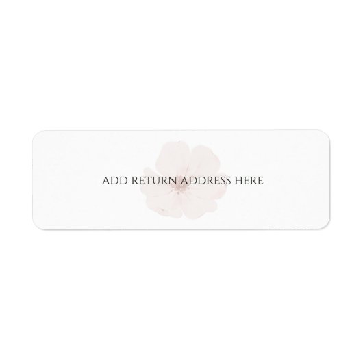 Aangepaste Minimale Blush Tuin Bloemige Bruiloft  Etiket (Voorkant)