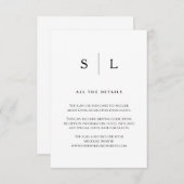Aangepaste minimale&chique rand |Wedding Guest Det Informatiekaartje (Voorkant / Achterkant)