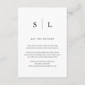 Aangepaste minimale&chique rand |Wedding Guest Det Informatiekaartje (Voorkant)