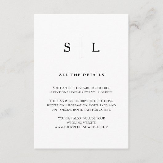 Aangepaste minimale&chique rand |Wedding Guest Det Informatiekaartje (Voorkant)