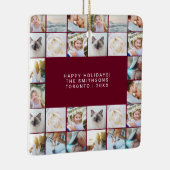 Aangepaste Minimale Eenvoudige Fotocollage Grid Bo Keramisch Ornament (Rechts)