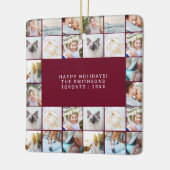 Aangepaste Minimale Eenvoudige Fotocollage Grid Bo Keramisch Ornament (Links)