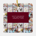 Aangepaste Minimale Eenvoudige Fotocollage Grid Bo Keramisch Ornament<br><div class="desc">Custom Minimal Eenvoudige Fotocollage Grid Bourgondische Vrouwelijke Elegante Familie Kerst Keramische Ornament</div>