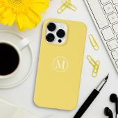 Aangepaste minimale Elegante Monogram Citroen Geel Case-Mate iPhone Case