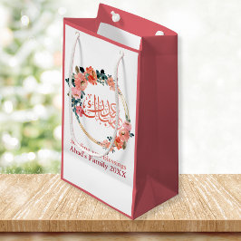 Aangepaste minimale Floral Eid Mubarak Gift Bag Klein Cadeauzakje