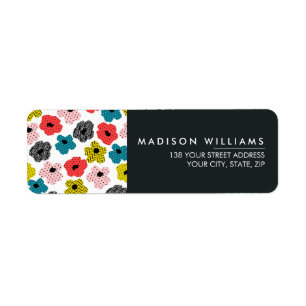 Aangepaste minimale moderne bloemenlabel etiket