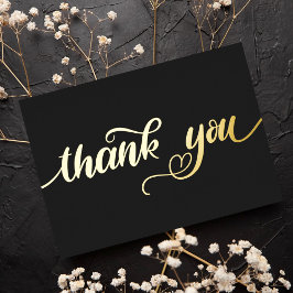 Aangepaste minimale moderne cute hart zwarte bedan folie feestdagenkaart