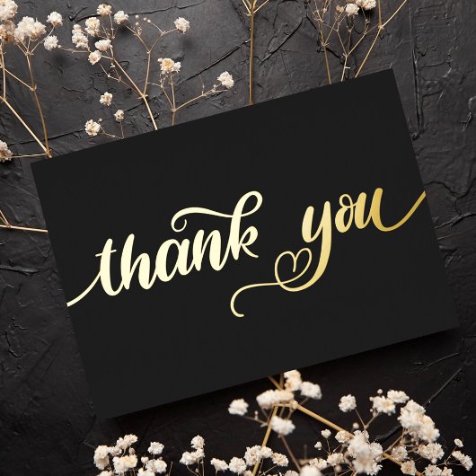 Aangepaste minimale moderne cute hart zwarte bedan folie feestdagenkaart