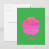 Aangepaste Minimale Moderne Geometrische Roze Bloe Briefkaart (Voorkant / Achterkant)