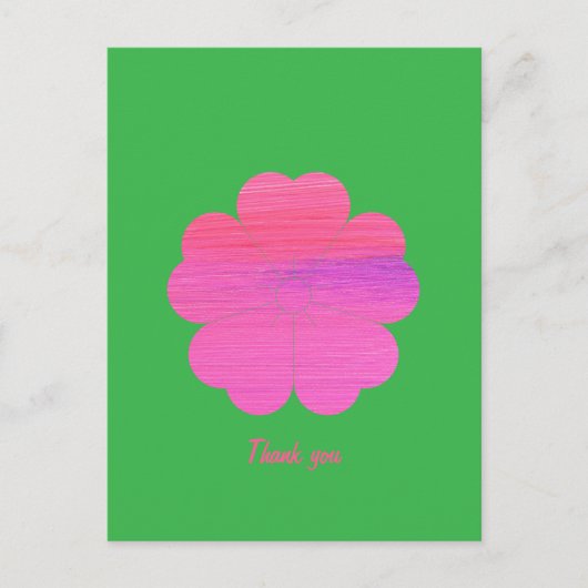Aangepaste Minimale Moderne Geometrische Roze Bloe Briefkaart (Voorkant)