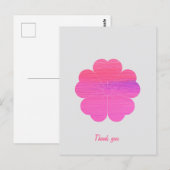 Aangepaste Minimale Moderne Geometrische Roze Bloe Briefkaart (Voorkant / Achterkant)