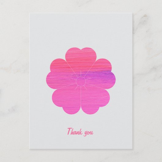 Aangepaste Minimale Moderne Geometrische Roze Bloe Briefkaart (Voorkant)