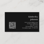 Aangepaste minimale moderne monogram QR Visitekaartje (Achterkant)