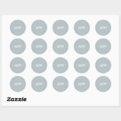 Aangepaste minimale monogram klassieke ronde stick sticker (Vel)