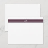 Aangepaste minimale monogram Merlot Streep  Notitiekaartje (Voorkant / Achterkant)