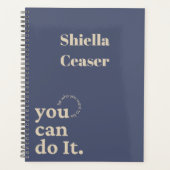 Aangepaste minimale Motivatie monogram Planner (Voorkant)