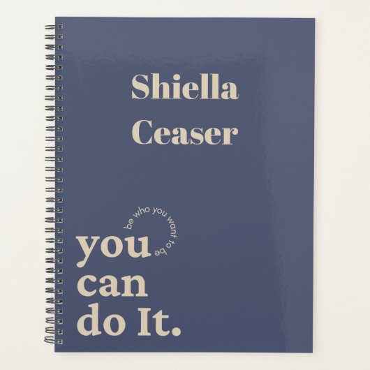 Aangepaste minimale Motivatie monogram Planner (Voorkant)