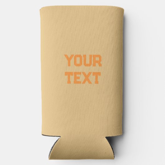 Aangepaste minimale Oranje en lichte bruine kleure Seltzer Blikjeskoeler (Achterkant)