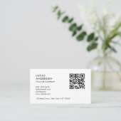 Aangepaste Minimale Professionele QR-code Zwart-wi Visitekaartje (Staand voorkant)