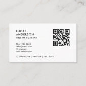 Aangepaste Minimale Professionele QR-code Zwart-wi Visitekaartje (Voorkant)