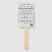 Aangepaste Minimale QR-code Nieuwsblad Trouwprogra Handwaaier (Achterkant)