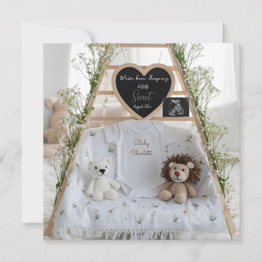 Aangepaste minimale witte zwangerschapsaankondigin kaart (Voorkant)