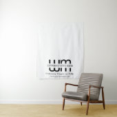 Aangepaste minimale zakelijke tafelbanner wit wandkleed (In situ)