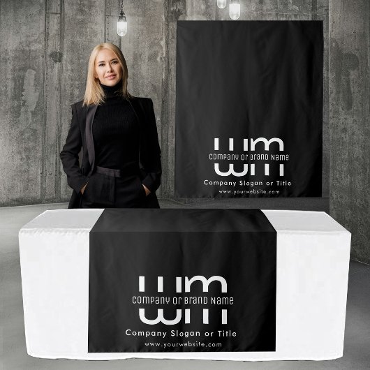 Aangepaste minimale zakelijke tafelloper banner zw wandkleed