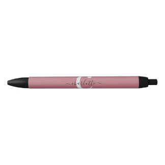 Aangepaste minimalistisch stoffig roze zwarte inkt pen