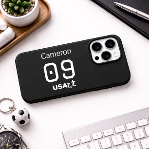 Aangepaste Minimalistische Amerikaanse Atleet Mono iPhone 15 Pro Case