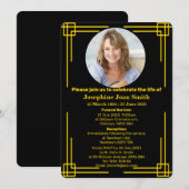 Aangepaste minimalistische Art Deco Lijst begrafen Kaart (Voorkant / Achterkant)