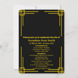 Aangepaste minimalistische Art Deco Lijst begrafen Kaart