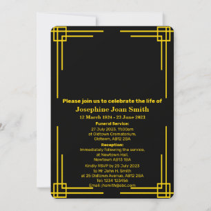 Aangepaste minimalistische Art Deco Lijst begrafen Kaart