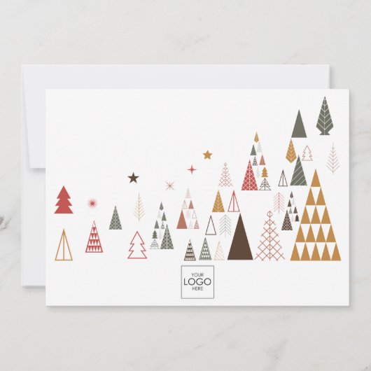 Aangepaste minimalistische bedrijf Logo Business C Feestdagenkaart (Achterkant)