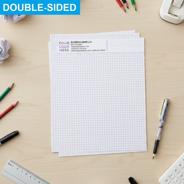 Aangepaste Minimalistische Bedrijfsnaam & Logo Gra Briefhoofd (promotional engineering graph sheets)