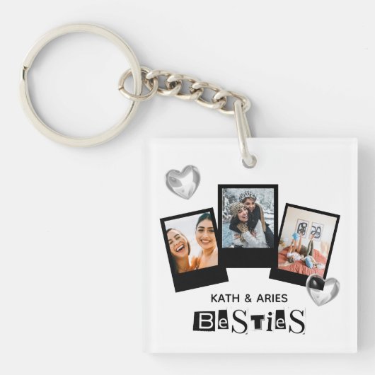 Aangepaste minimalistische beste vriend ooit BFF f Sleutelhanger (Voorkant)