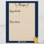 Aangepaste minimalistische blauw Culinair Recepten (Voorkant)